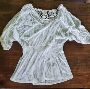 Sweet by Miss Me Airy White 3/4 sleeve Top